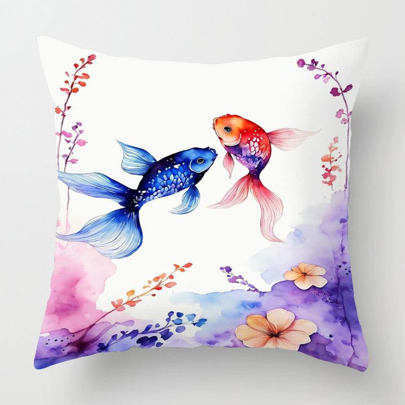 Meereslebewesen Thema Kissenbezug Zuhause Wohnzimmer Sofa Dekorative Kissenhülle 45X 5cm 50X 50cm Maschinenwaschbar Strandstil