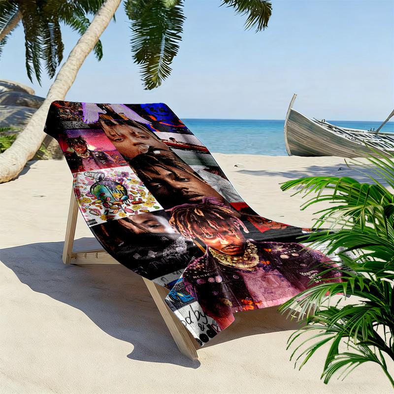 Juice Wrld Print Beach Towel, Large Soft Quick Dry Towel for Beach Camping Swimming