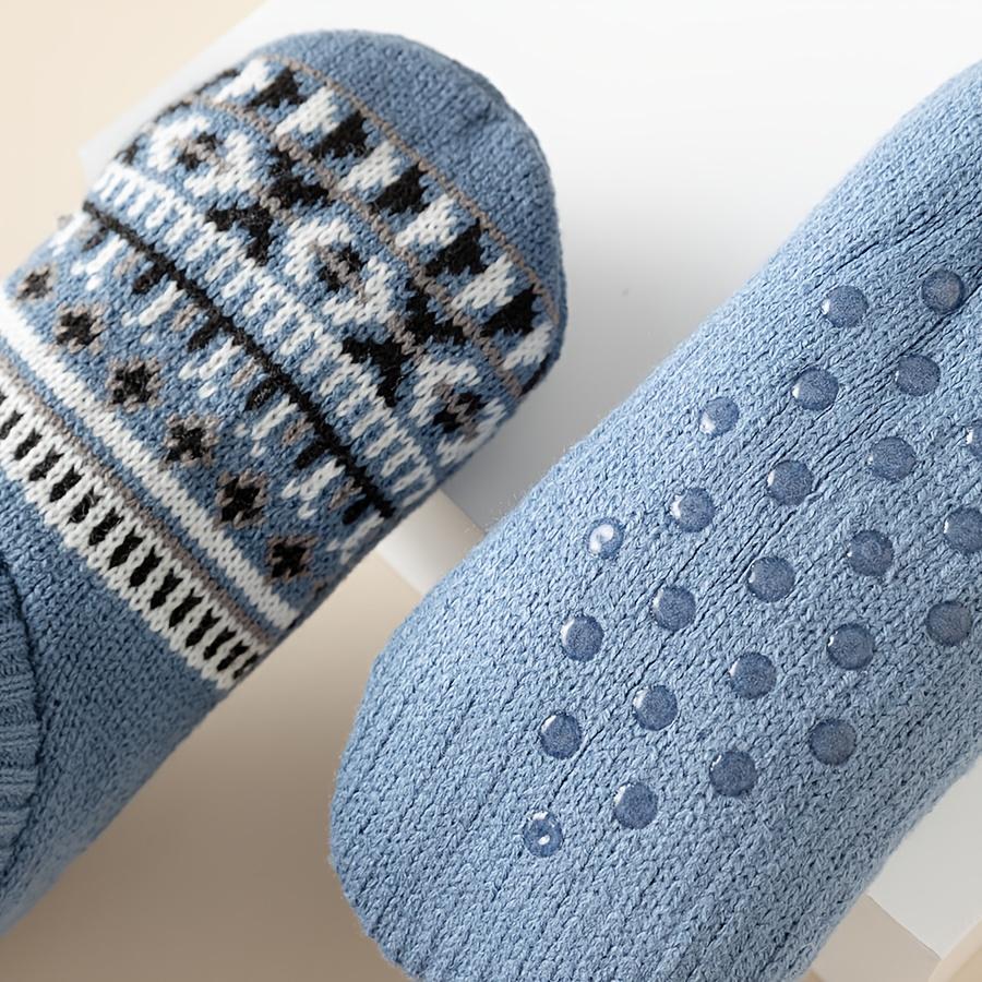 Unisex Autumn/Winter Classic Ethnic Print Warm Anti-Freeze Comfortable Soft Beige Friendly Versatile Floor Socks Cozy Couple Socks