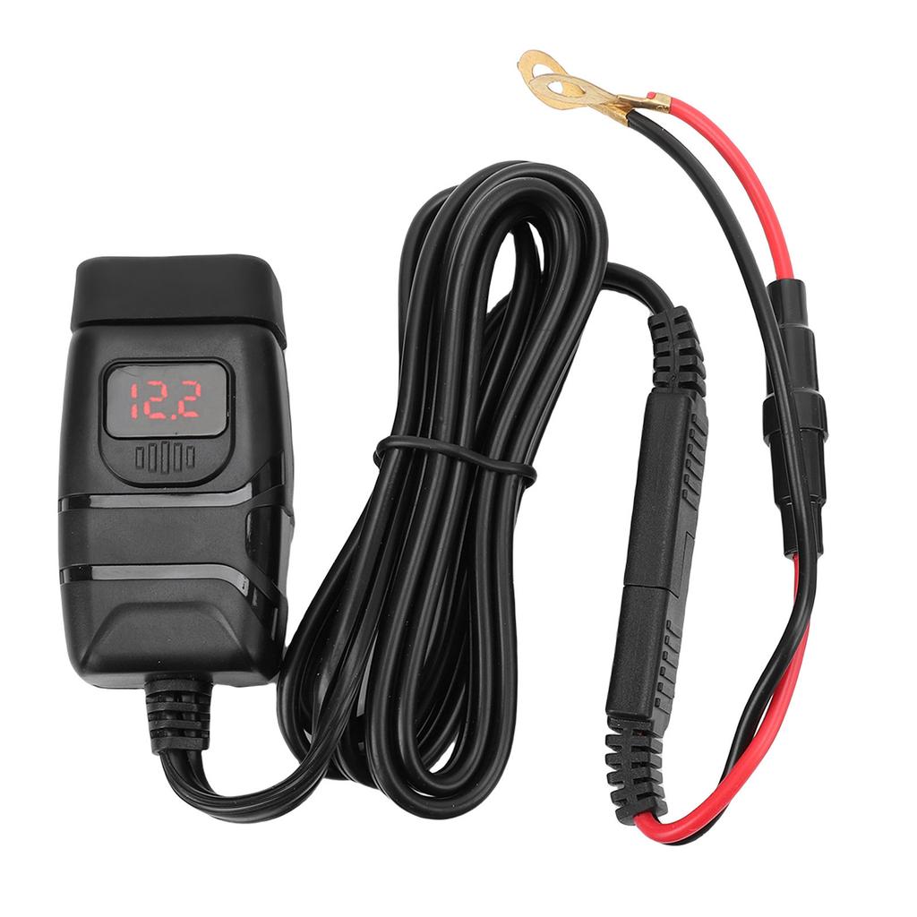 Motorcycle USB Charger Quick Charging 3.0 Dual USB Motorcycle Phone Charger with Voltmeter and ON Off Switch for Tablet