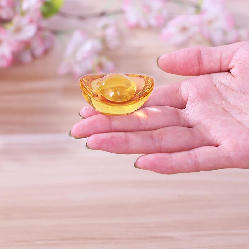 Feng Shui Gold Ingot Ornament for Wealth: New Year Hollow Plastic Candy Box Decor