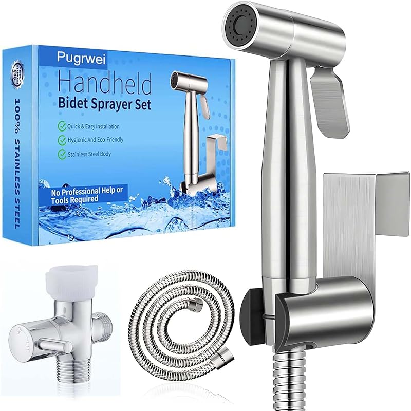New Version Handheld Bidet Sprayer for Toilet, Premium Stainless Steel Bathroom Bidet Sprayer Set, Baby Cloth Diaper Sprayer with Superior Complete ‎Round Head Stainless S