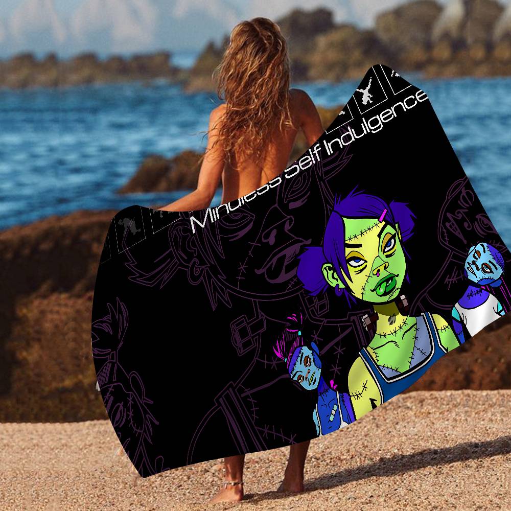 A-Mindless Self Indulgence-S Microfiber Printed Beach Towel Mountain Climbing Yoga Beach Swimming Running Absorbent Soft Towel