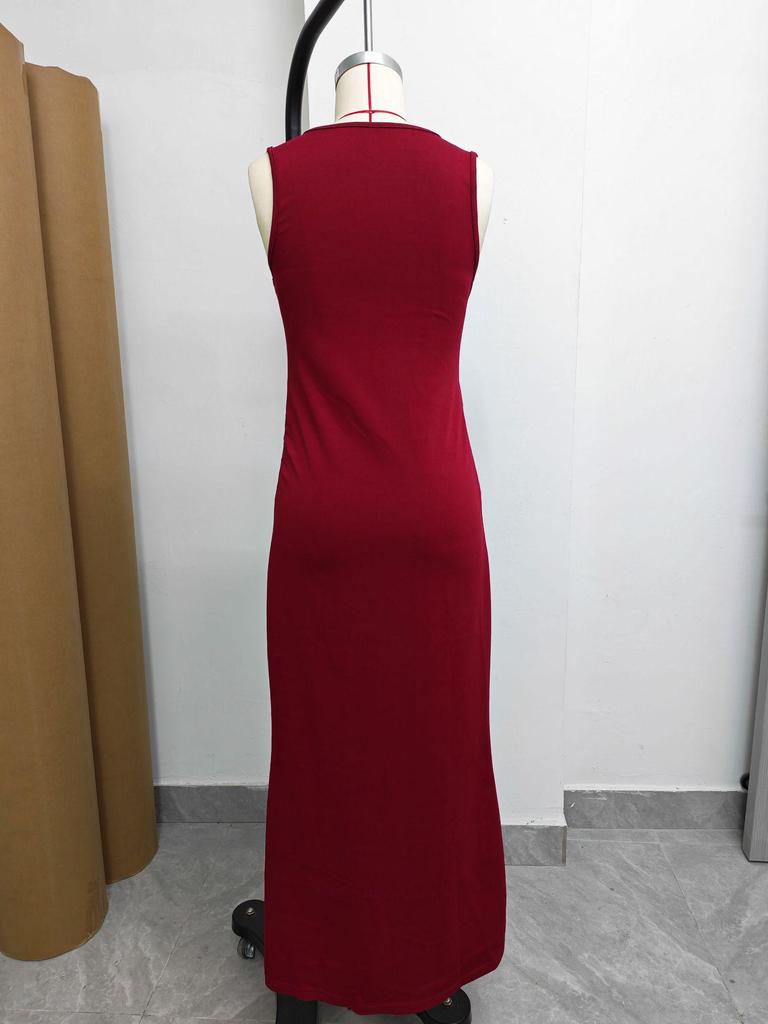 2026 Europäisches & Amerikanisches Elegantes Ärmelloses Plissiertes Figurbetontes Langes Abendkleid für Damen