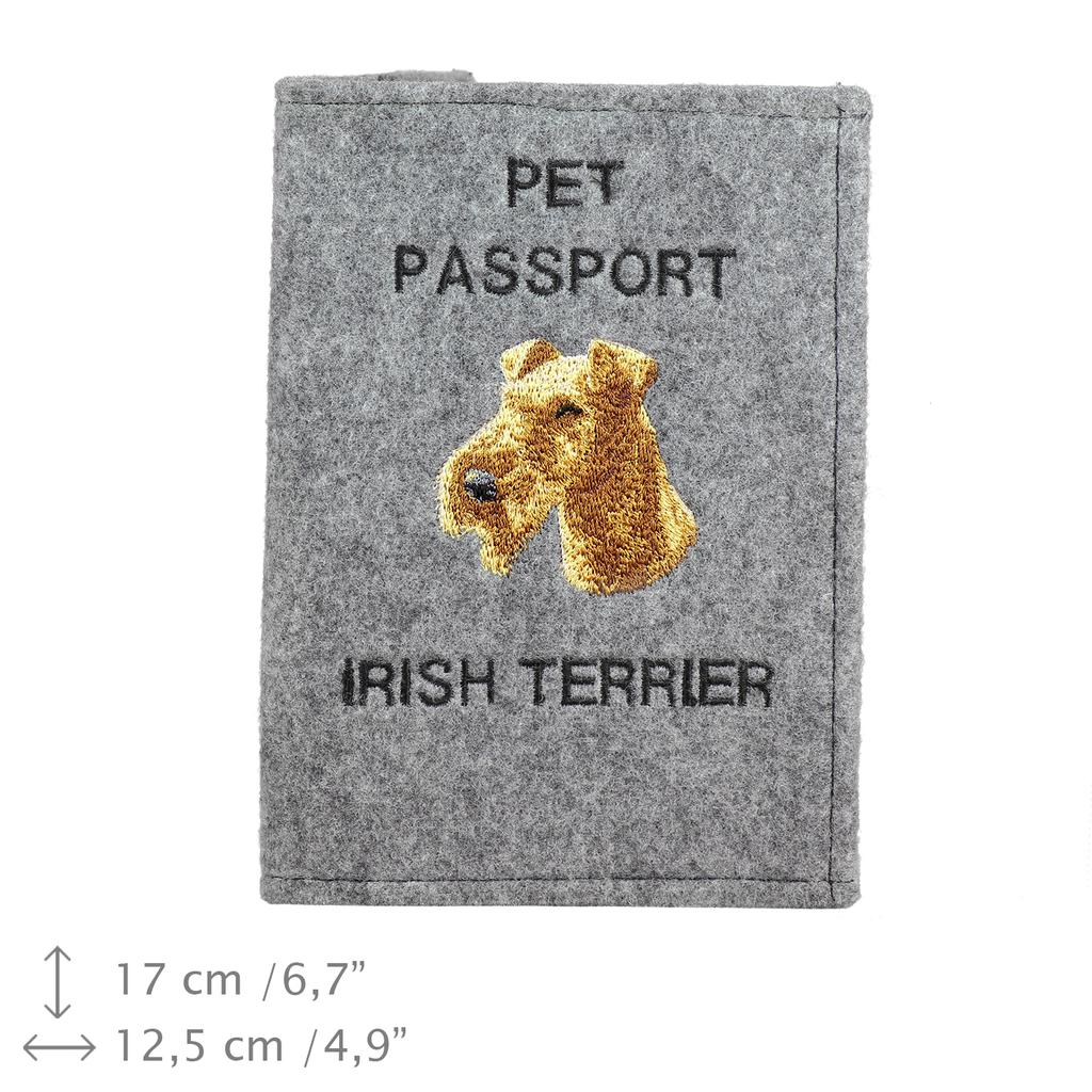 Terier irlandzki, Czerwony terier irlandzki, Brocaire Rua - Etui na paszport psa, etui na dokumenty, prezent dla podróżnika od marki Art-Dog