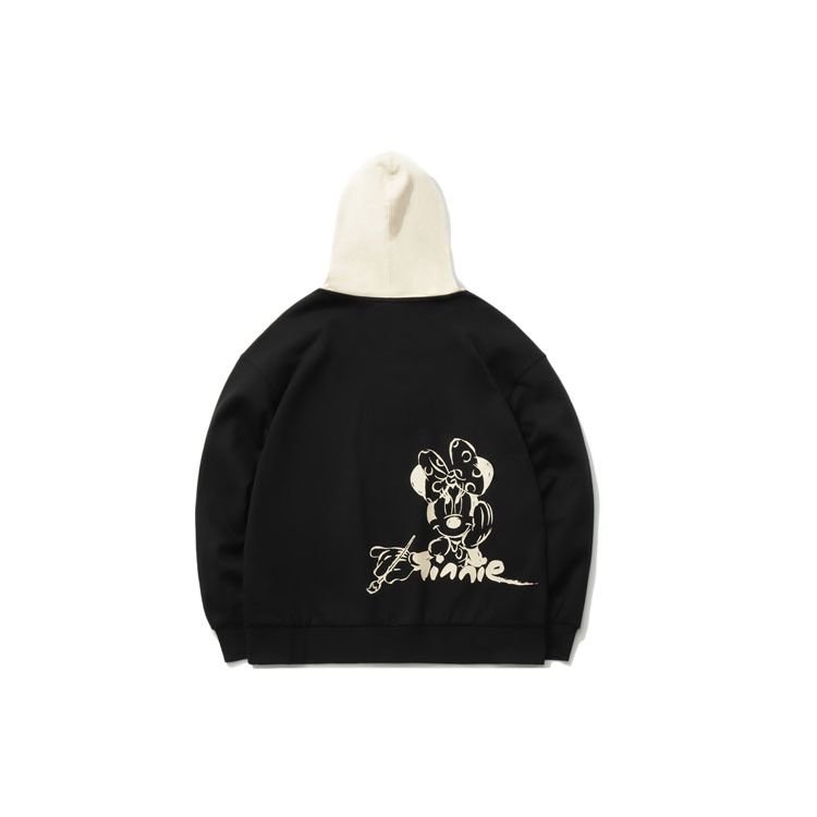 Li-Ning Disney Cartoon Print Lockerer Schnitt Pullover Hoodie Damen Hoodie Schwarz AWDR138-3