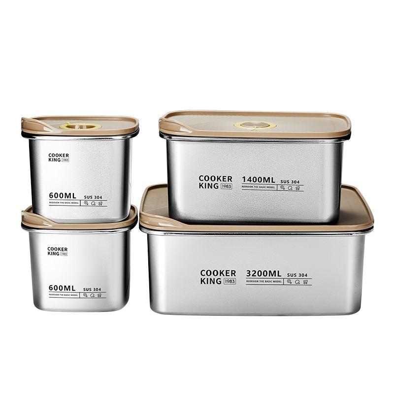COOKER KING Food Storage Container Stainless Steel Camping Lunch Box Fruit Bento Box Refrigerator Freezer Sealed Storage Box
