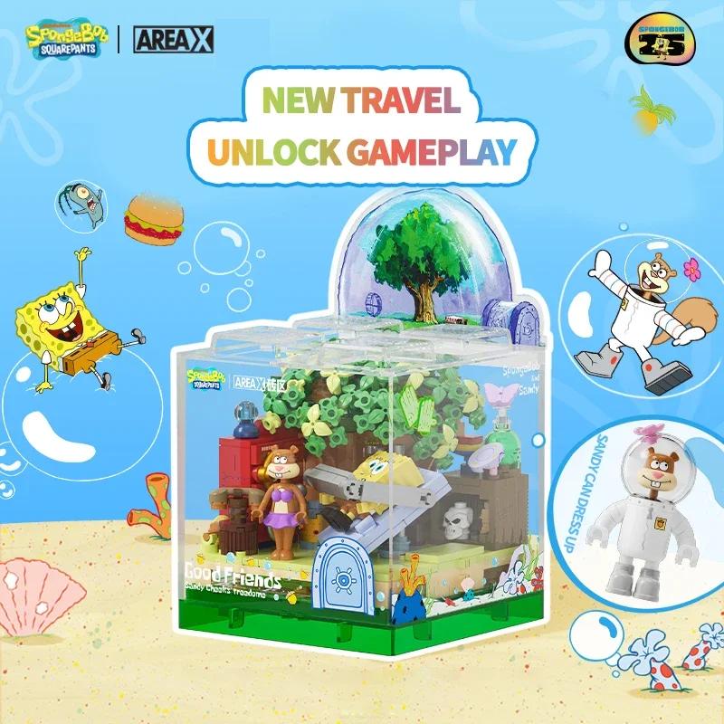 Spongebob Building Blocks Pineapple House Restaurant Anchor House Tree House Room Model Bricks Desktop Ornaments Kids Toys Gift