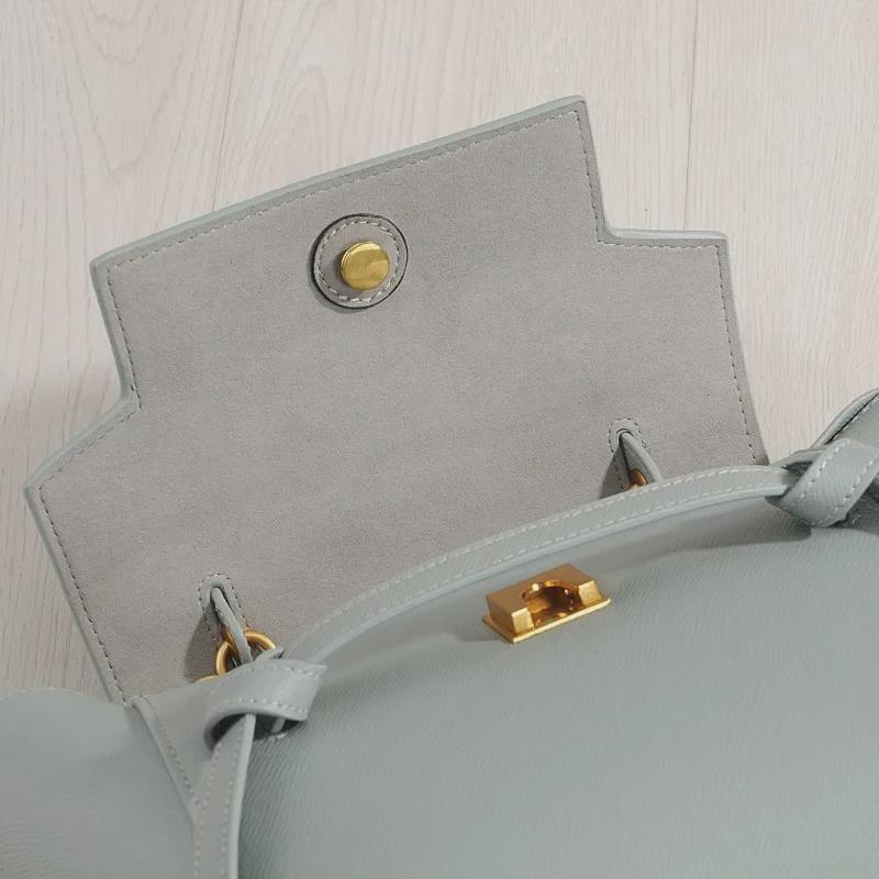 Damen Umhängetasche aus echtem Leder mit großem Fassungsvermögen - Wels-Design, geflügeltes Rindsleder, Smiley-Gesicht-Tasche