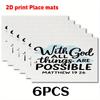 2pcs/4pcs/6pcs Religious belief Place mats (2D print)The combination of words and clouds. 11.8X17.7in-Soft Table Coaster Pad for Home Decor, Formal