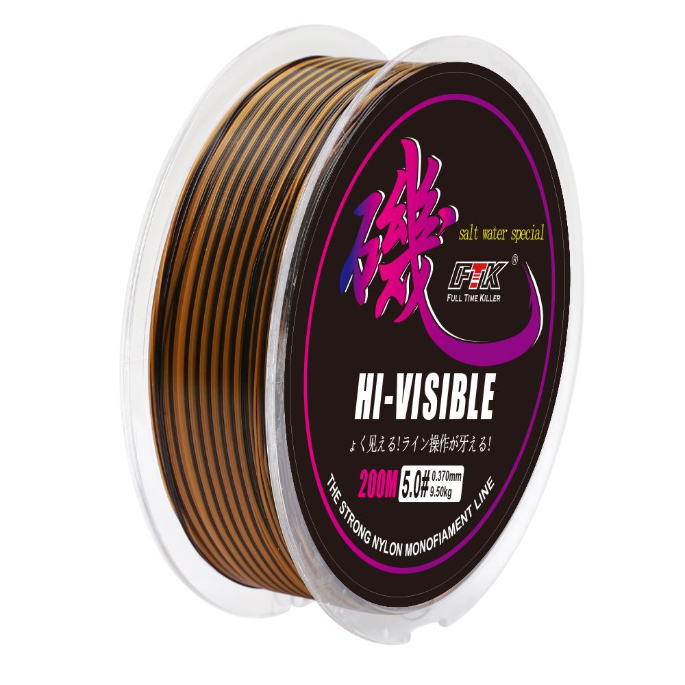 

Волосінь Rockfish 200M, стійка до стирання нейлонова прісноводна та морська волосінь для дальнього закидання 6LB-40LB 0.37mm-2.6kg різнокольоровий