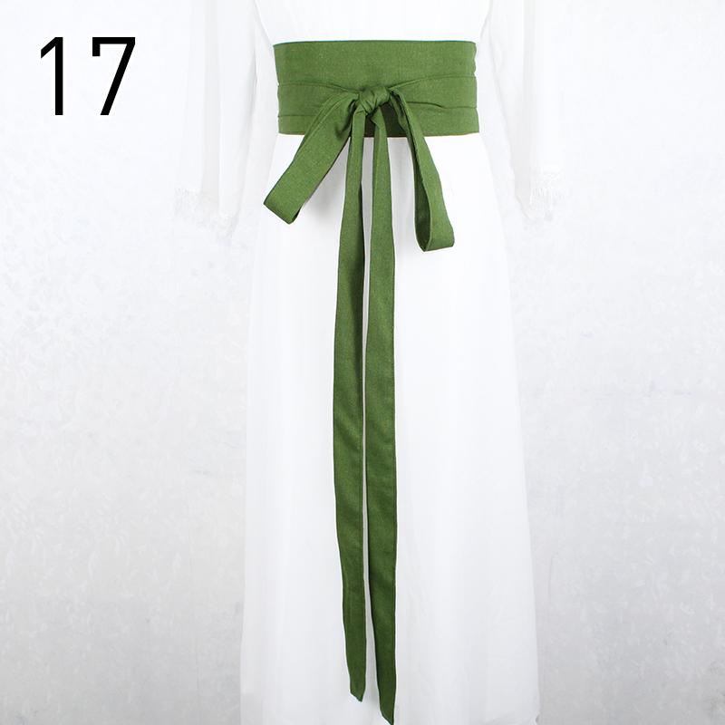 360cm Traditional Chinese Hanfu Waist Belt Cotton Linen Long Silk Sash Antique Elegant Solid Color Dress Decor for Women