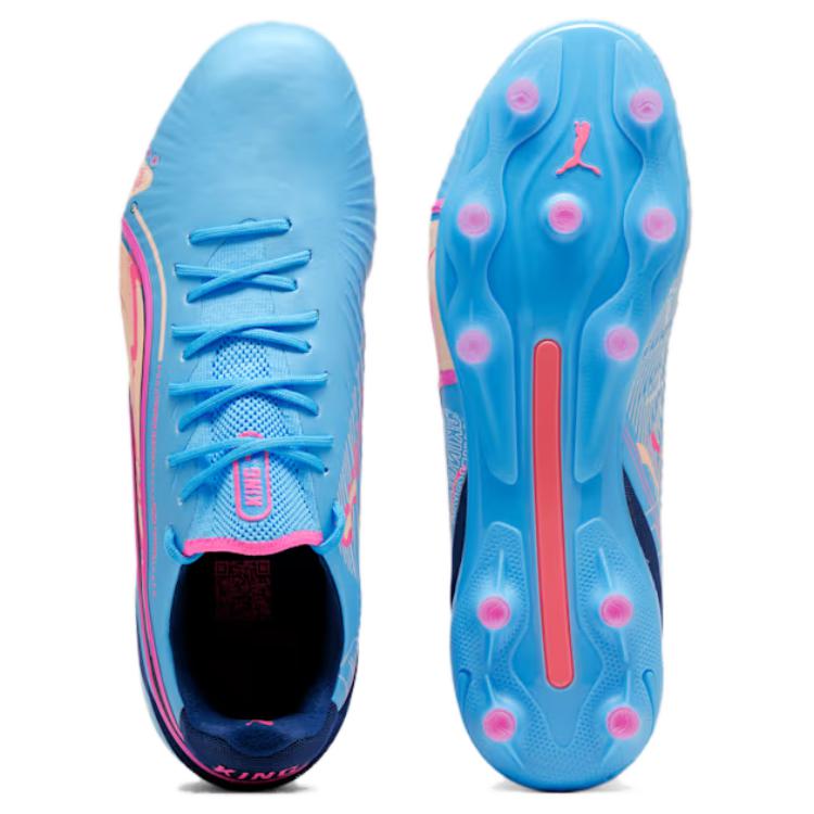 Puma King Ultimate FG AG Volume Up Pack Men Sneakers Blue Luminous-Blue Poison-Pink 108069-01