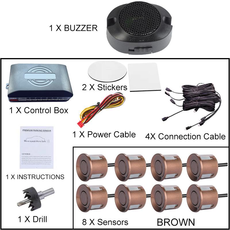 Car Parking Sensor Backup Radar Reversing Assistance Aid Kit with Audio Buzzer Alarm Parking Radar System Car Parking Sensors