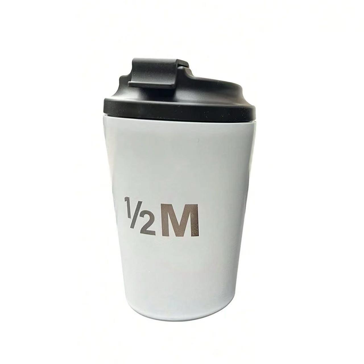 

304 Stainless Steel Double-Layer Insulated Coffee Cup for Car or Office, Portable with LOGO Option. 12 OZ белый