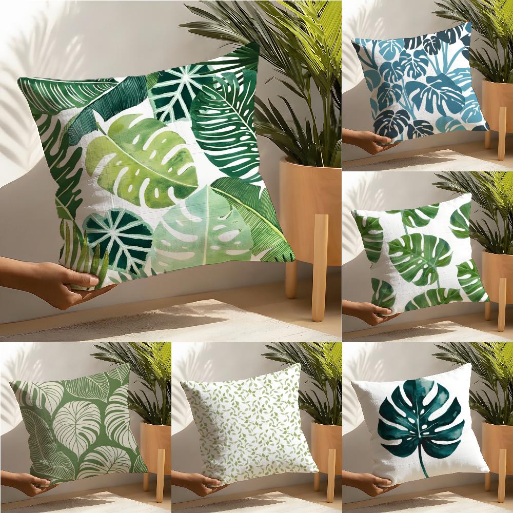 Art Leaf Modern Style Pillow Case Linen Cushion Covers For Decorative Sofa Home Pillows Case Car Chair Pillows Cases