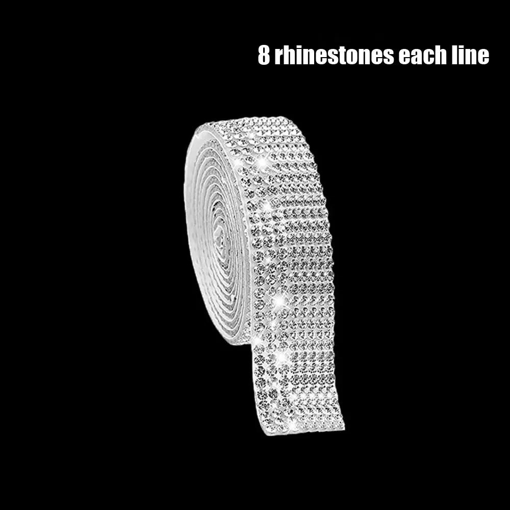 Rhinestone Diamond Sticker Self-Adhesive Crystal Ribbon Trim Tape Car Phone Decoration Arts Crafts Multifunctional Accessories