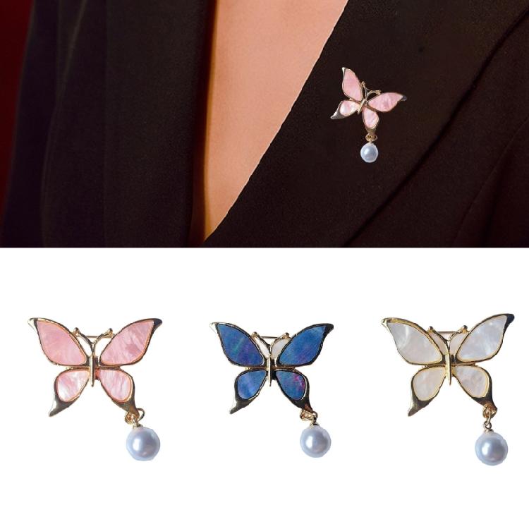 Versatile Butterfly Pearls Accessory Modern Waterdrop Inspired Detailing Sturdy Alloy Brooch for Casual Formal Wear