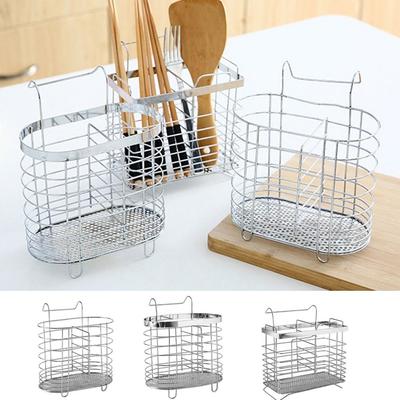 Metal Tableware Tube Internal Compartment Cutlery Holder Stainless Steel Chopsticks Cage  Tableware