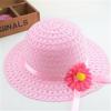 Children Straw Hat Breathable Lightweight Summer Sun Hat with Wide Brim and Decorative Flower Ribbon Suitable for Outdoor Activities