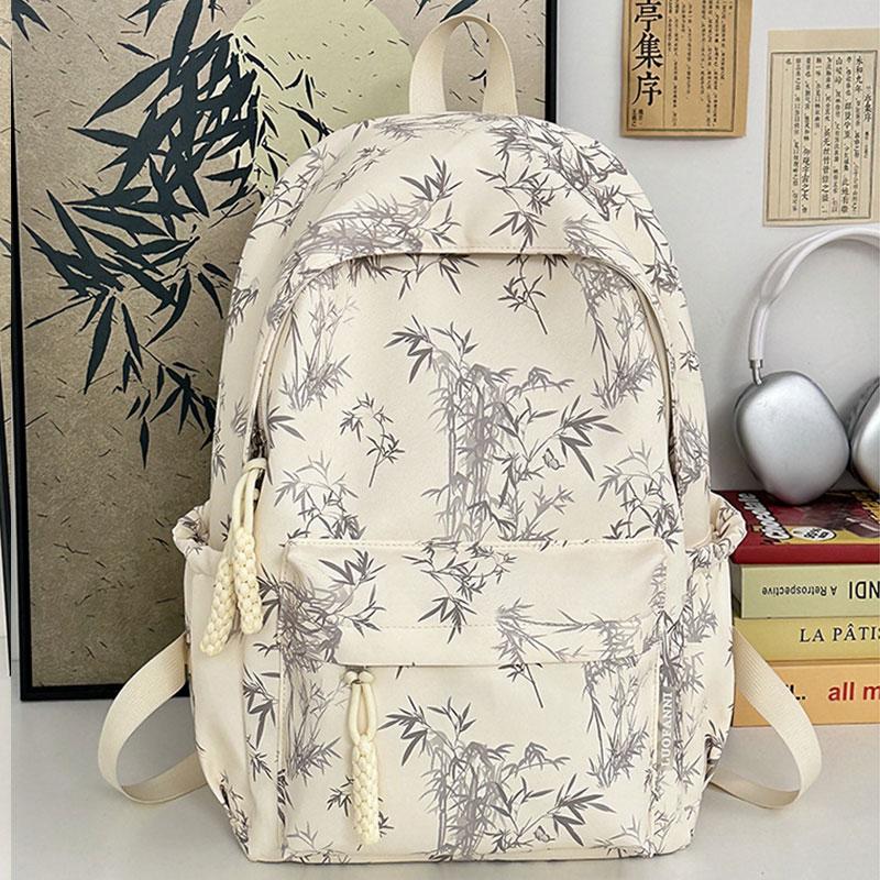 

Fashion School Backpack for Girls Large Capacity Women s Travel Backpacks Bamboo Leaf Pattern Lightweight Laptop Bag for Women