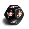 Black 25mm Twelve-Sided Androgynous Love Position Dice - Adult Foreplay Fun Sex Toy.