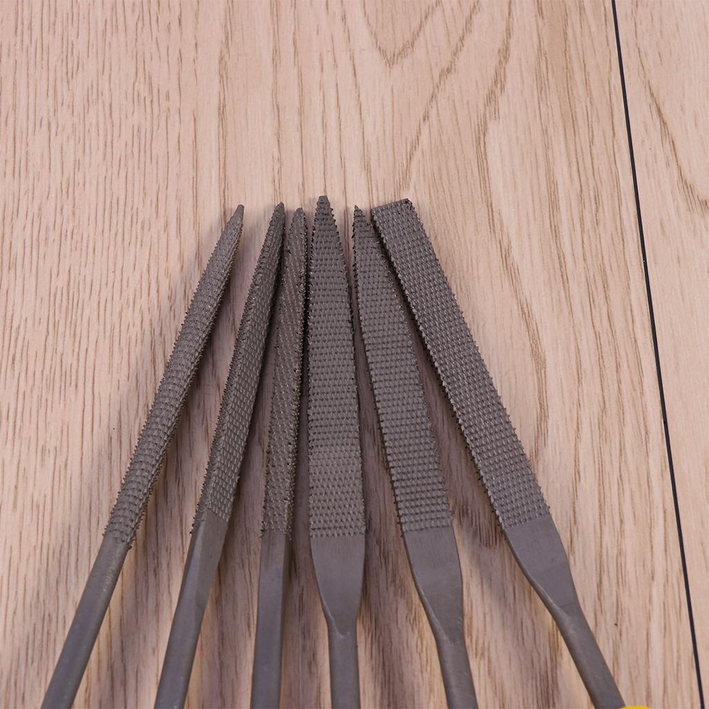 6Pcs Mini File Set Wood Rasp 180x5mm Anti-Skid Comfortable Handle Rough Shaping Wood Metal Plastic Rasp Tool