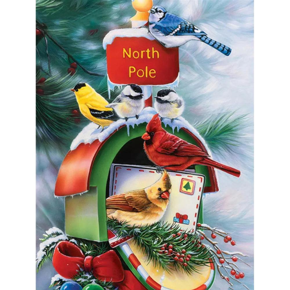 

Полная квадратная алмазная вышивка снег 5D DIY алмазная живопись Рождественская птица зимняя мозаика животное украшение дома настенное искусство Full Round 20X30CM красный