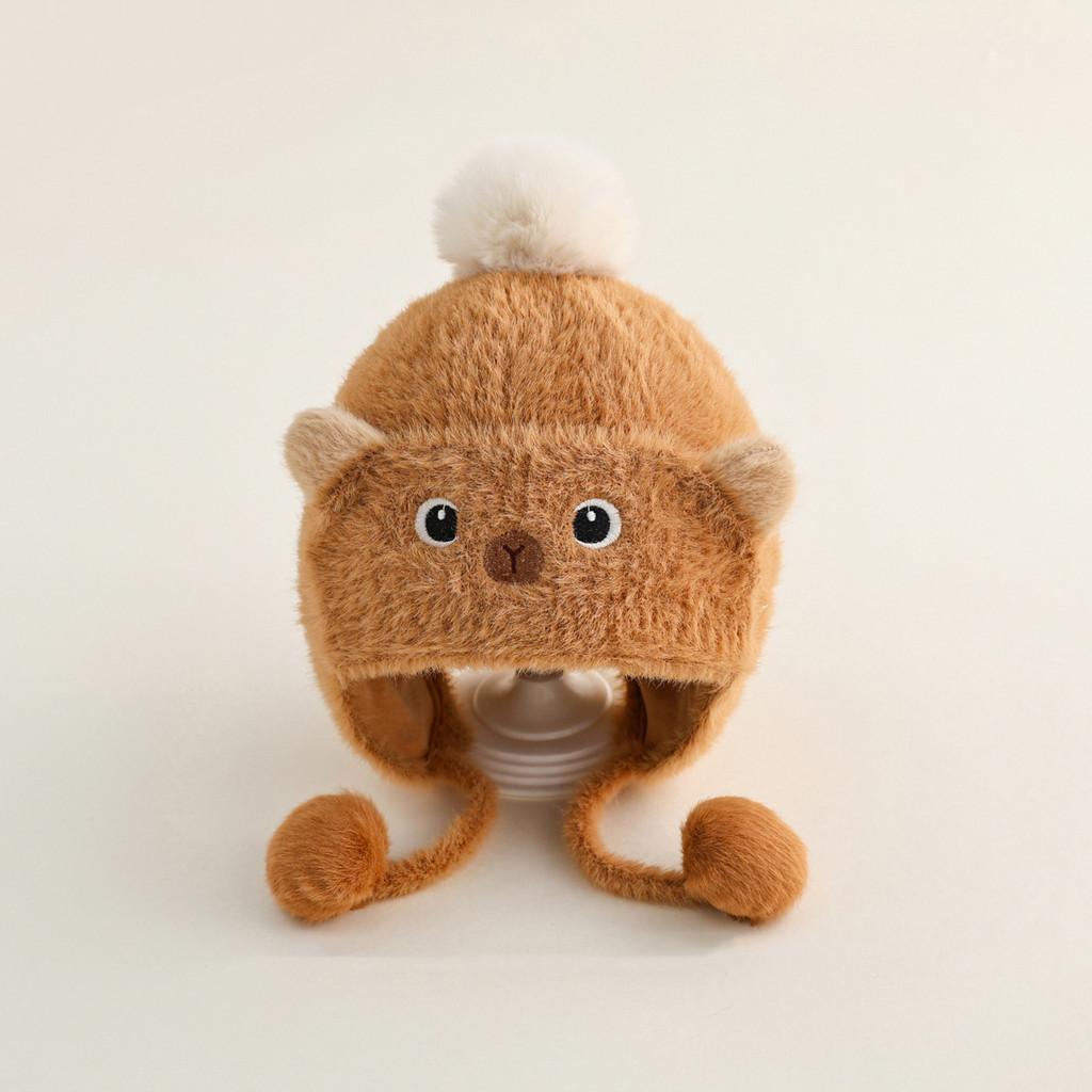 Baby Plush Hat For Girls With Cartoon Design And Warmth For Winter Comfort