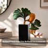 Ginkgo Leaf Sculpture Freestanding Metal with Stone Base Metalized