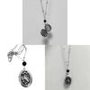 Gothic Moon Raven Goddess Necklace With Geometric Pendant For Women