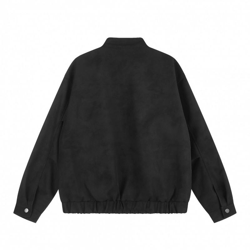 Unisex Oversized PU Jacket Black Stand Collar Zipper Casual Outerwear Fall 2026