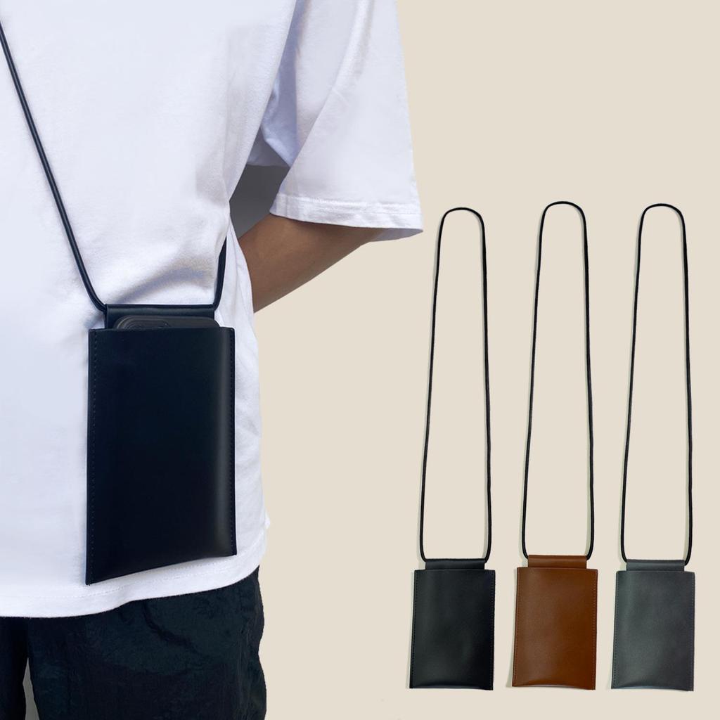 High-End Retro Lambskin Leather Phone and Glasses Pouch