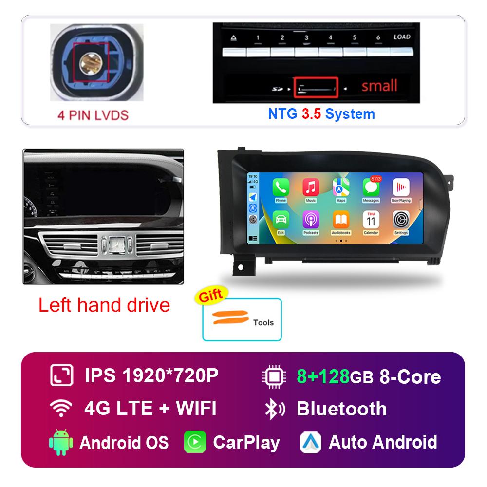 10.25 Inch for Benz S W221 W216 2005 - 2013 NTG 3.0 3.5 System Android Car Radio Multimedia Player DSP Stereo 4G WiFi GPS