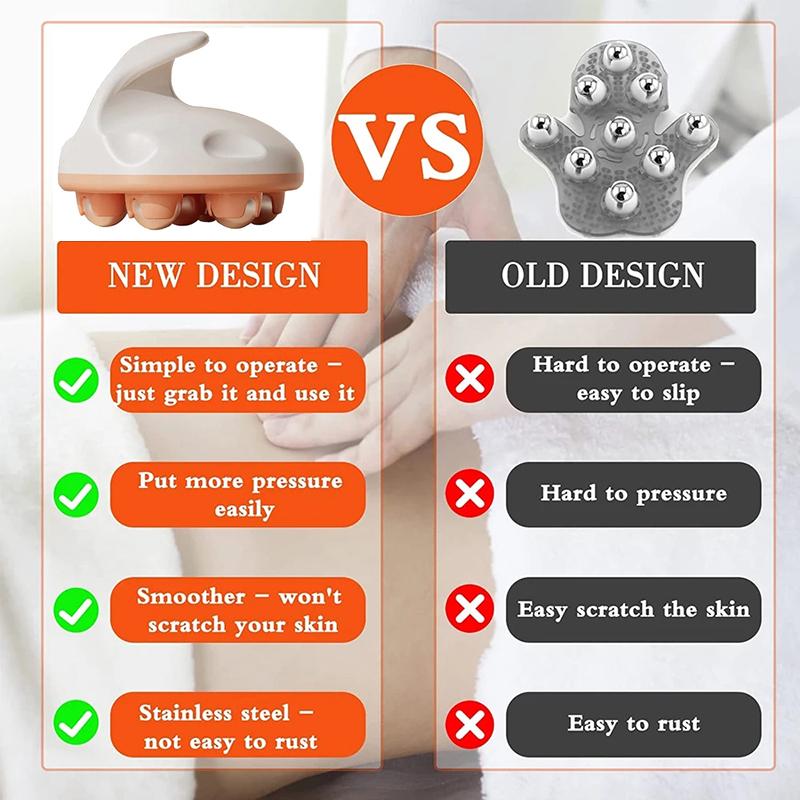 Hand Roller Massager With 360 Metal Balls For Neck Back Thigh Pain Relief Deep Tissue Muscle Relax Body Massage Tool