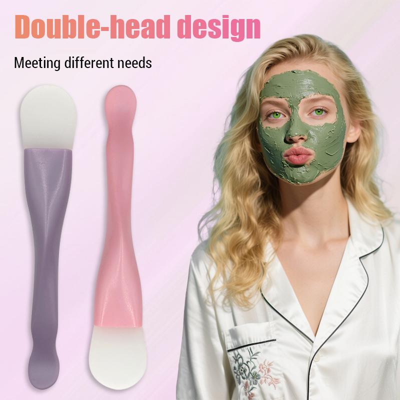 Silicone Facial Mask Brush Soft Head with Scraper Integrated Dual-use Mud Film Brush DIY Film Adjusting Beauty Skin Care Tool
