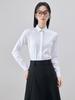 Women's Blue Long-Sleeve Professional Shirt - Solid Color, Ideal for Spring/Autumn Office and Interview Wear