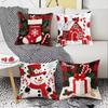 Christmas Tree Pattern Christmas Cushion Cover Plush Throw Pillow Cover  Holiday Decor