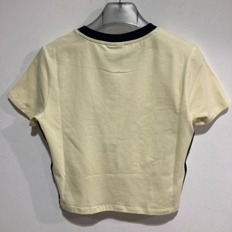 New Balance Tricou Crop W cu Mânecă Scurtă Ringer nbnef2W112 Galben Deschis