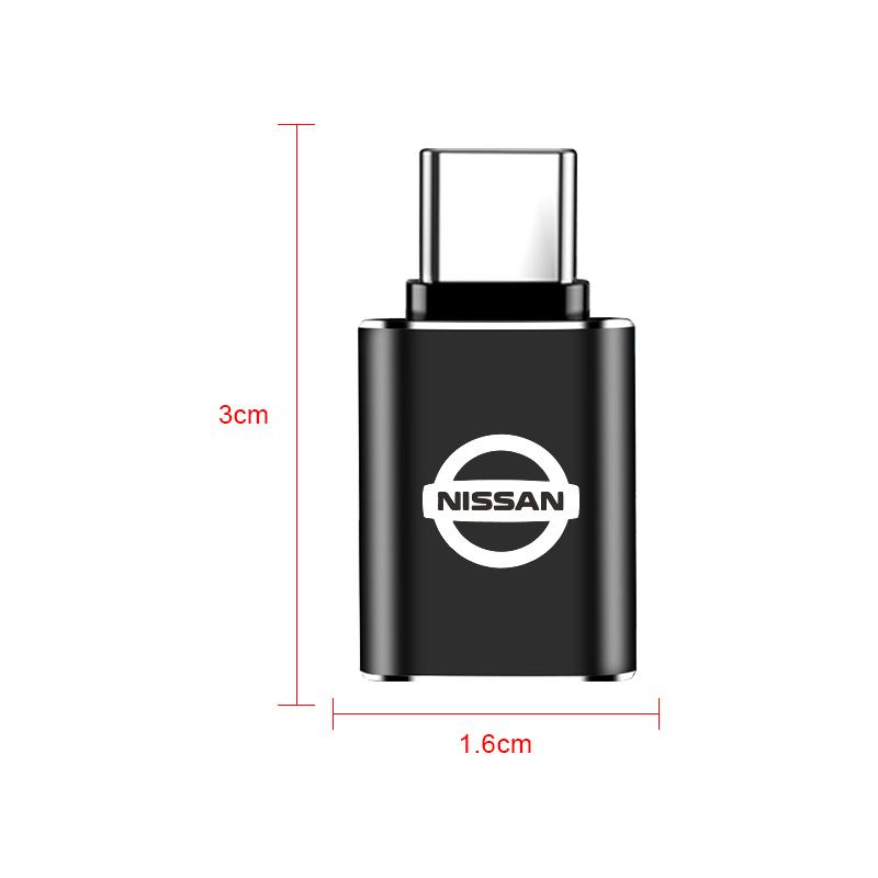 1Pcs Car Charging Adapter Type-C To USB Converter Car Accessories For Nissan Nismo Qashqai X J10 Trail Tiida Juke Teana Pulsar Altima