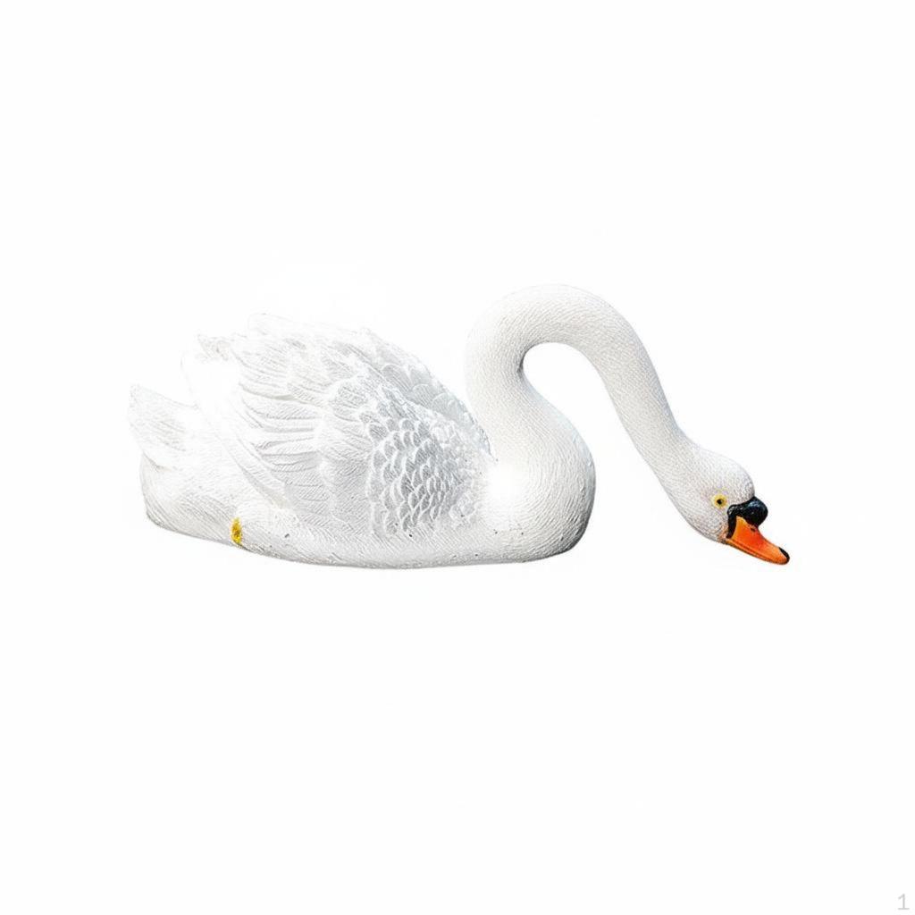 Buoyant Swan Statue Resin Material Figurine Weatherproof for Landscape Designers,