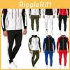 Stylish Men's Tracksuit Jogging Hoodie Coat Jacket With Zipper And Adjustable Pants Set For Activewear