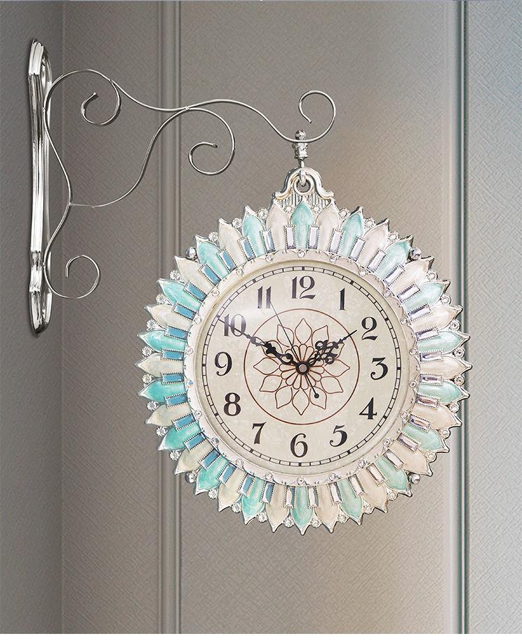 Modern Fashion Craftsmanship Silent Double sided Clock Household double-sided hanging clock with adhesive dripping clock