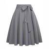 Knotting Half Skirt: 2025 New Pleated Solid Color Women's Belted European & American Style
