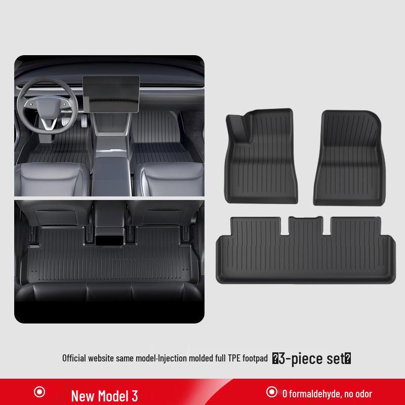 Коврики для пола Tesla Model Y Refresh и Model 3 TPE с полным покрытием