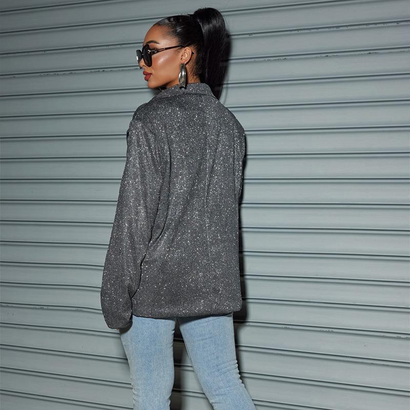 Women's Commuter Style Cardigan Lapel Long Sleeve Large Size Casual Suit Jacket