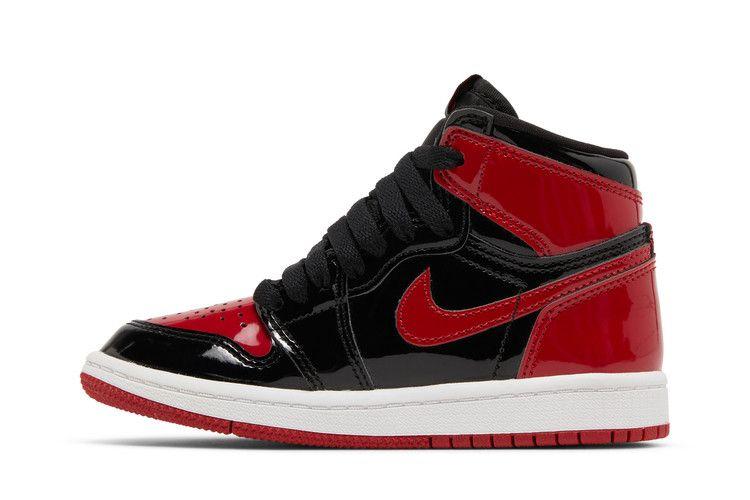 Kids' Sneakers Jordan 1 Retro High OG Patent Bred (PS) Black/White-Varsity Red