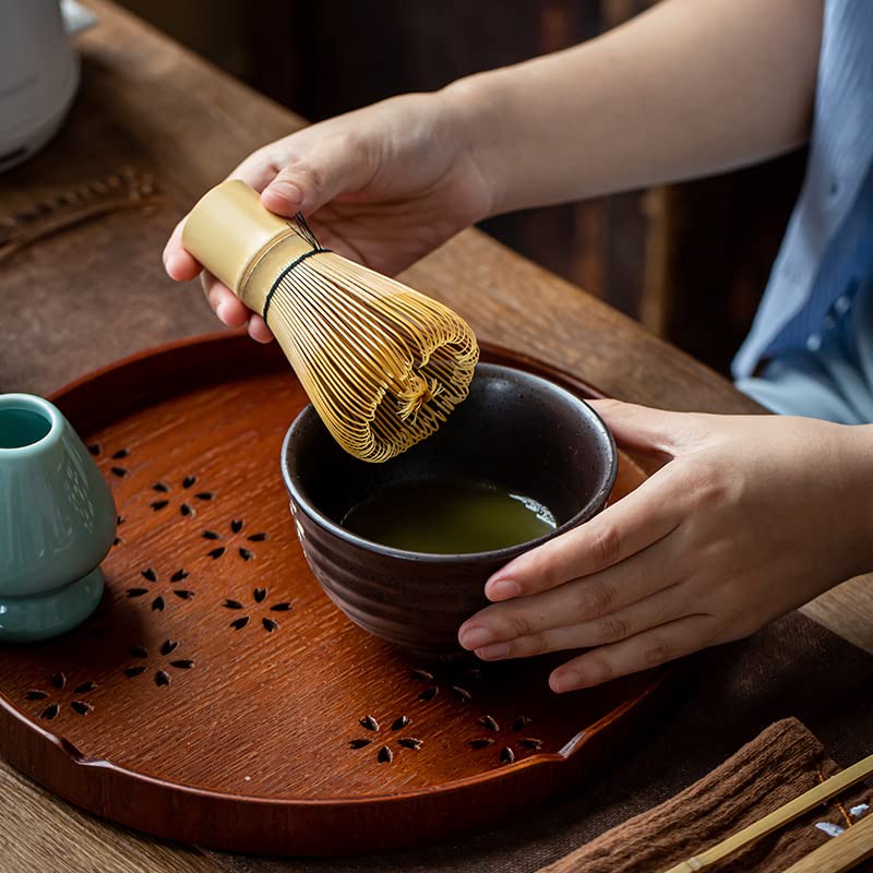 Tea Ceremony Set, Including a Tea Whisk, a 100-piece Tea Whisk Holder, a Straightening Tea Scoop, a Tea Cloth, a Matcha Whisk Set, and a 4-piece