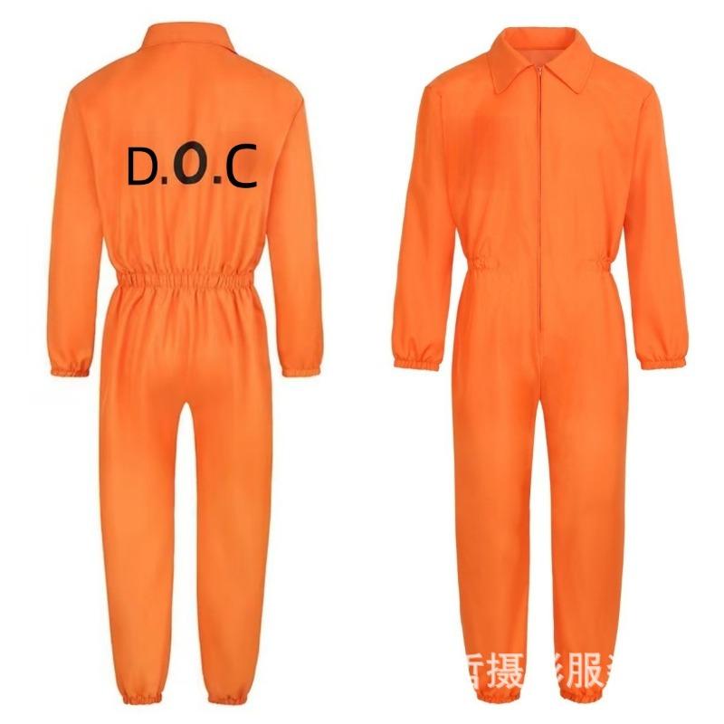 Halloween cos prisoner costume play uniform prisoner uniform prison uniform prisoner suit orange one-piece prisoner suit