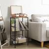 3-Tier Metal Record Player Stand - Holds 90 Vinyl Albums, Turntable Shelf for Living Room/Bedroom/Office, Brown